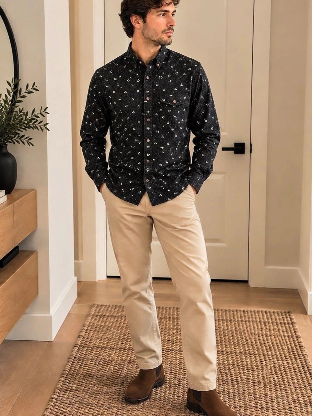 Le 31- Men's Floral Patterned Button Down